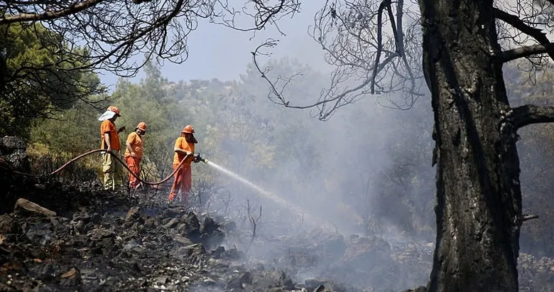 Fethiye’deki orman yangını söndürüldü, yamaç paraşütü uçuşlarına ara verildi