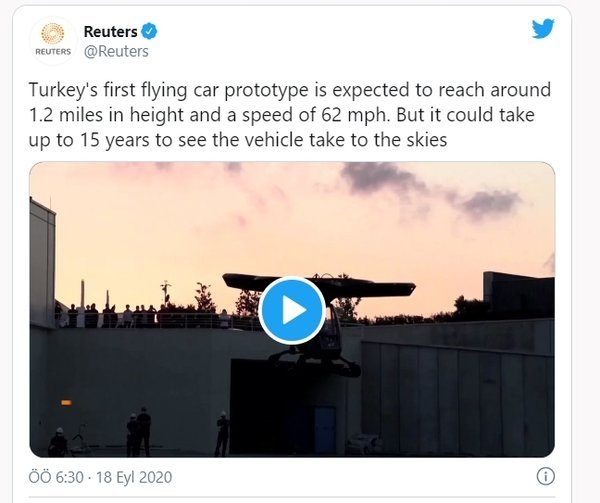 Türkiye’nin ilk uçan arabası Cezeri dünya basınında geniş yer buldu!