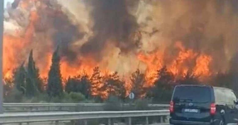 İzmir’de orman yangını! Trafik, tedbir amacıyla kontrollü sağlanıyor