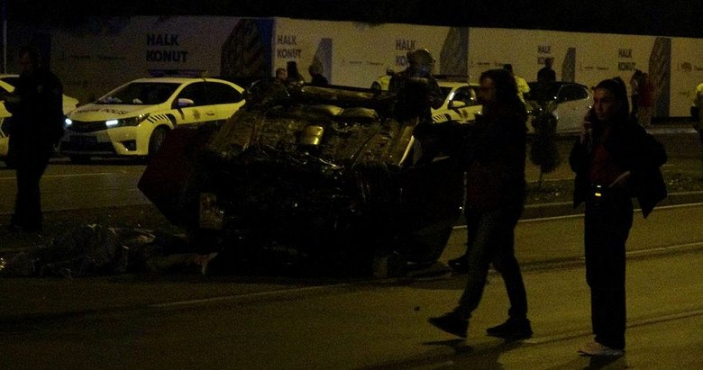İzmir’deki otomobilin taklalar attığı ve sürücüsünün öldüğü kaza, kamerada