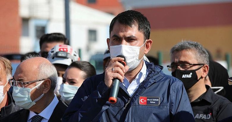 Bakan Kurum yapımına başlanan konteyner kentte incelemelerde bulundu