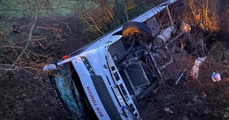 Balıkesir’de işçi servisi yoldan çıktı! 14 yaralı