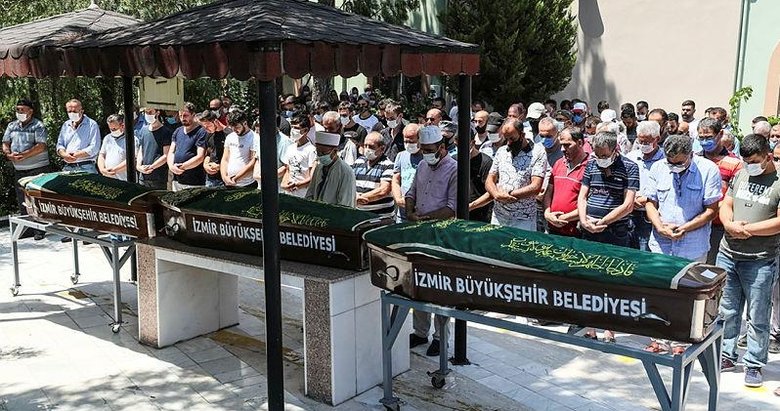 İzmir’de batan teknede ölen anne ve iki çocuğunun cenazesi defnedildi