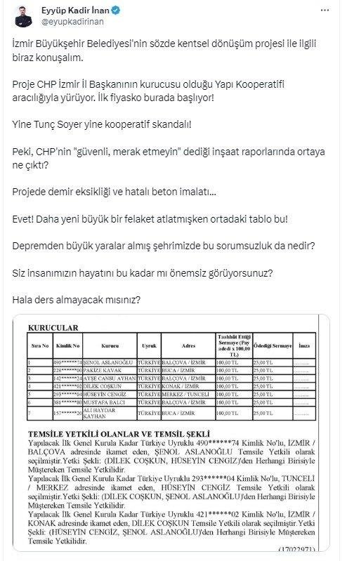 CHP’li Soyer’den kooperatif skandalı! İnsan hayatını hiçe saydı: Eksik demir hatalı beton