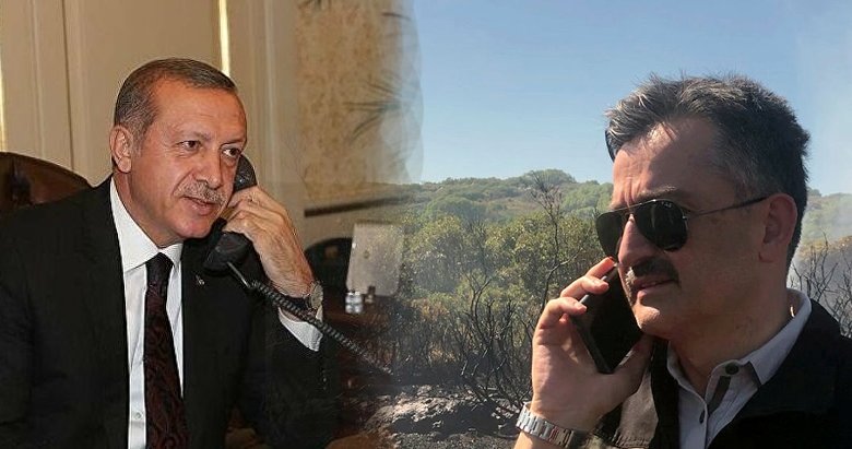 Cumhurbaşkanı Erdoğan’dan yangınla mücadele eden işçilere moral telefonu