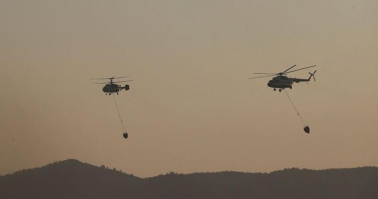 Marmaris’teki yangında havadan müdahale sabah saatlerinde yeniden başladı