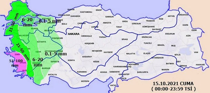 İzmir, Aydın ve Muğla’nın bazı kesimleri için şiddetli yağış uyarısı