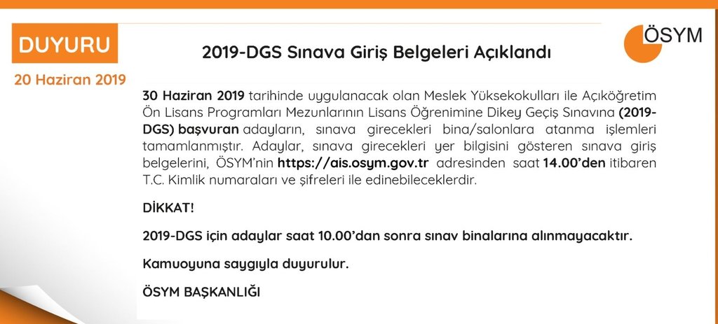 DGS giriş belgeleri açıklandı! 2019 DGS sınav yeri sorgulama ekranı