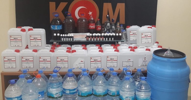 Salihli’de 319 litre sahte içki ele geçirildi