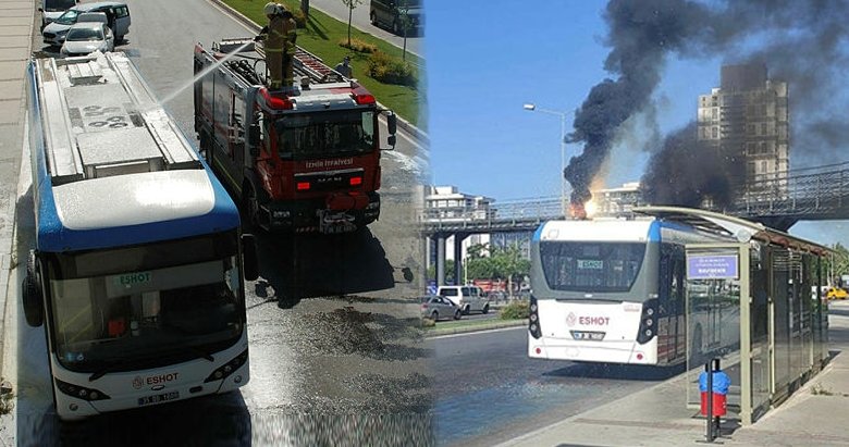 İzmir’de elektrikli otobüs alev alev yandı! Yolcular dakikalarla kurtuldu