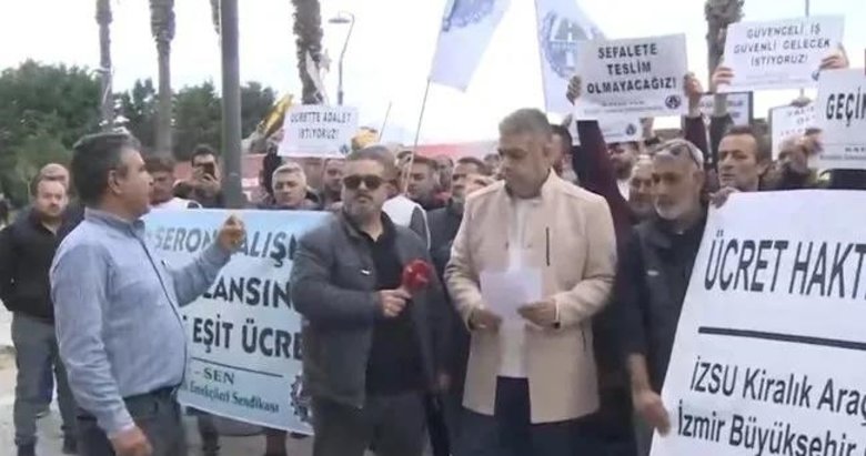 İzmir'de maaşı ödenmeyen İZSU şoförleri eylem başlattı