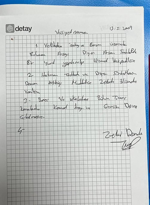 Gözaltındaki Z.D’nin malvarlığını FETÖ’ye bırakmasına ilişkin vasiyetname ortaya çıktı