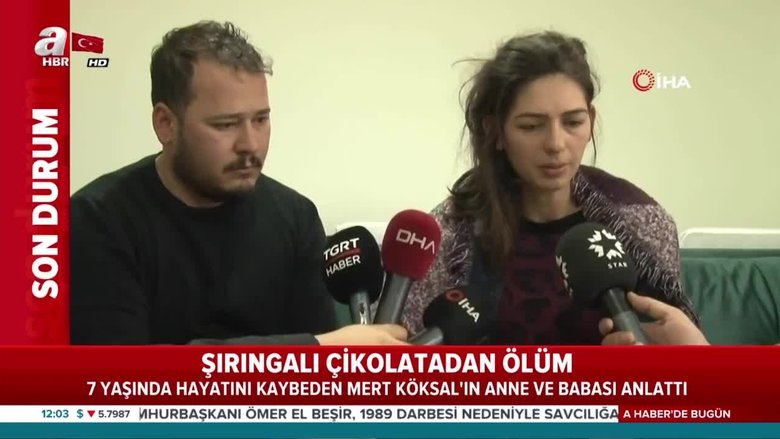 Mert’in ölümüne neden olan şırıngalı çikolata parçası otopsiyle çıkarıldı