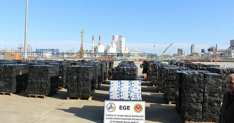 İzmir’de 500 bin paket kaçak sigara ele geçirildi