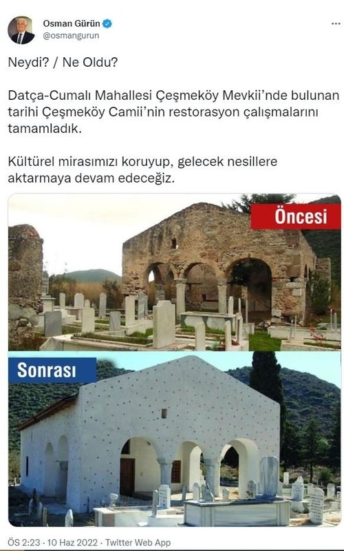 CHP’li Muğla Büyükşehir Belediyesi’nin cami restorasyonuna tepki: Bu nasıl hizmet?