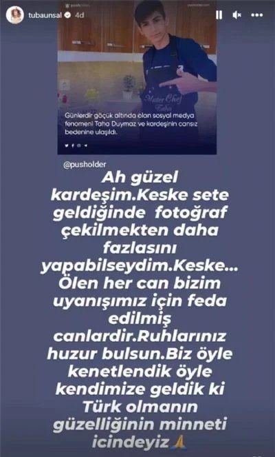 Tuba Ünsal’dan Taha Duymaz’a: Ah güzel kardeşim...