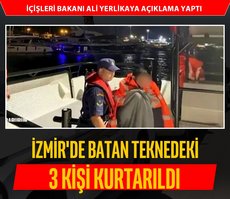 İzmir’de batan teknedeki 3 kişi kurtarıldı