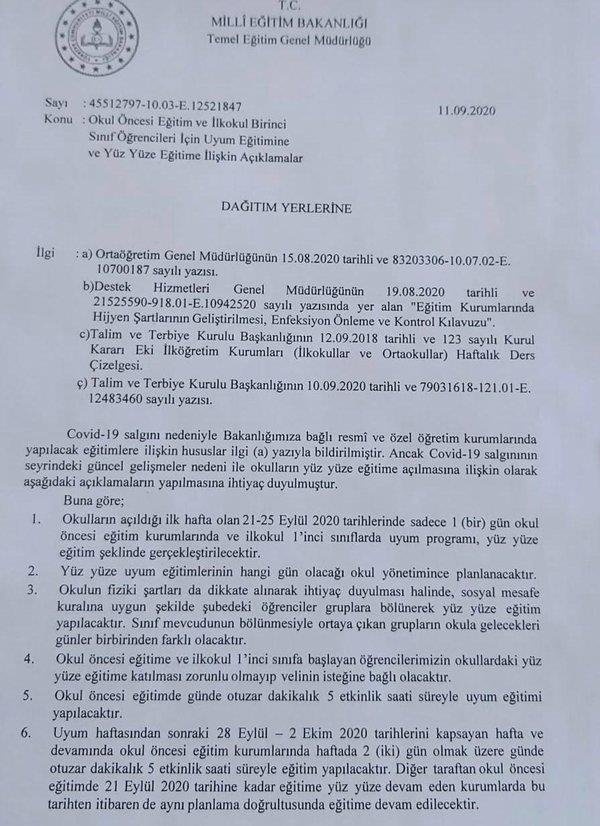 Yüz yüze eğitim nasıl olacak! İşte MEB tarafından aktarılan o ayrıntılar!