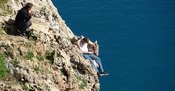 Antalya falezlerinde korku dolu 45 dakika