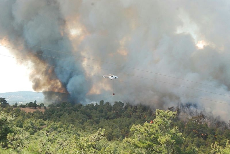 Çanakkale’de büyük orman yangını