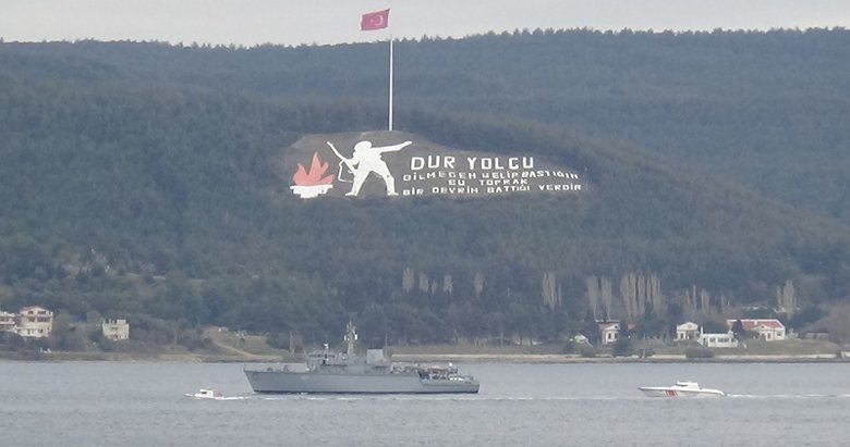 Yunanistan mayın tarama gemisi, Çanakkale Boğazı’ndan geçti