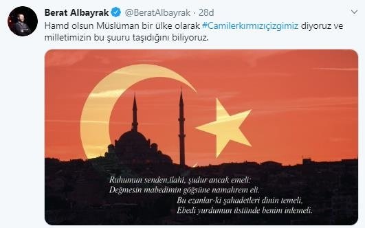 Hazine ve Maliye Bakanı Berat Albayrak’tan İzmir’deki cami provokasyonuna sert tepki