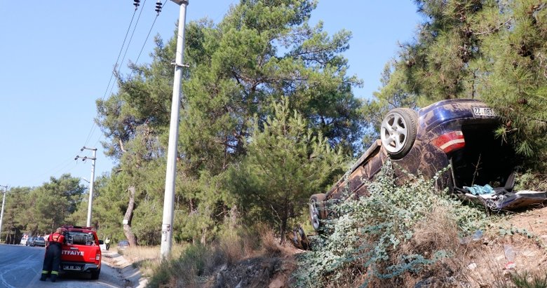 Fethiye’de otomobil takla attı: 2 yaralı