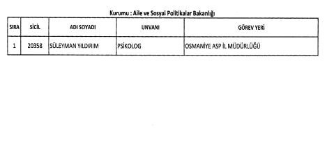 24 Aralık 2017 KHK ile görevi iade edilenlerin listesi