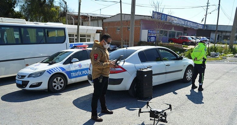 Söke’de kural ihlali yapanları drone yakaladı