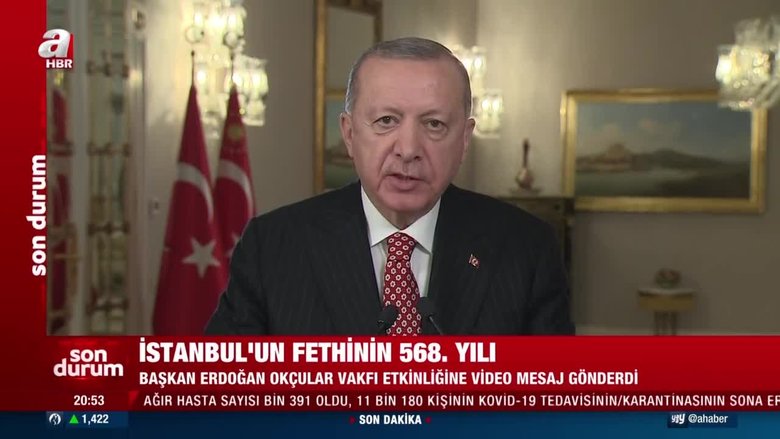 Başkan Erdoğan Uluslararası Fetih Kupası Okçuluk Yarışmaları Ödül Töreni’ne video mesaj gönderdi