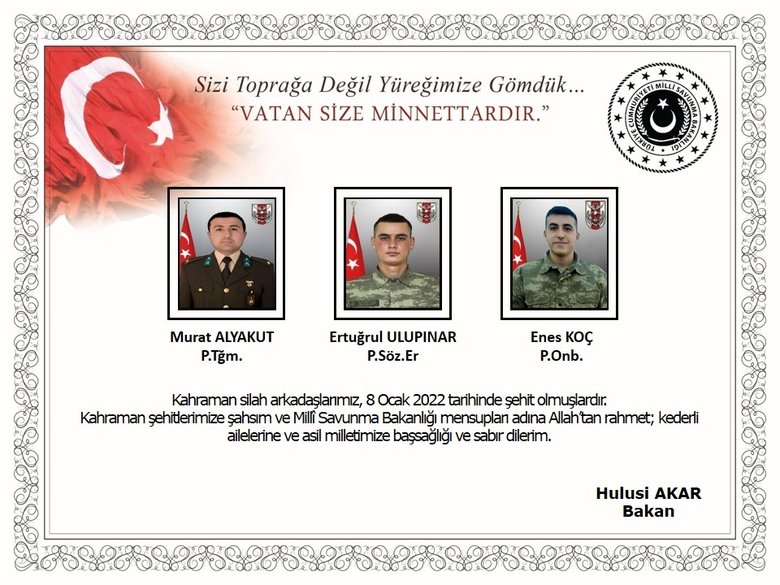 Akçakale sınır hattında 3 asker şehit oldu