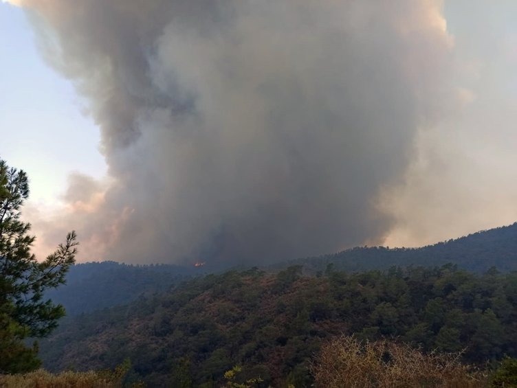 Marmaris’teki orman yangını şiddetlendi! Alevler Okluk Koyu’na ilerliyor