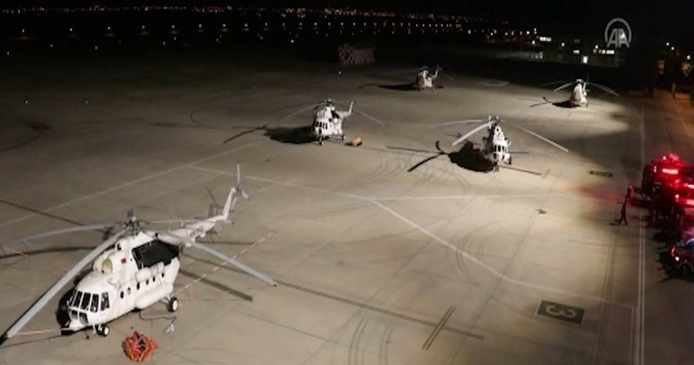 Ukrayna’dan gelen helikopterler gece mesaisinde