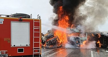TIR’lar alev alev yandı