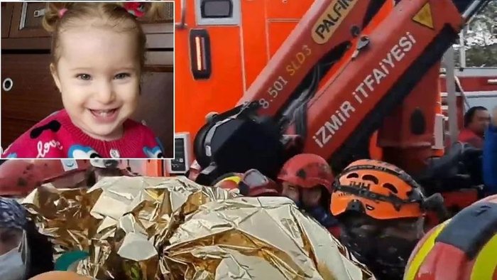 İzmir depreminin 65. saatinde mucize kurtuluş: 3 yaşındaki Elif Perinçek kurtarıldı
