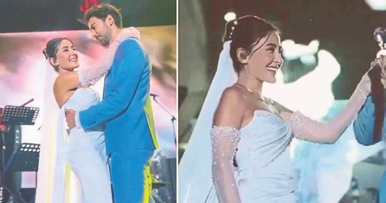 Gelinliğiyle konser verdi