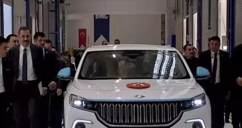 Başkan Erdoğan Altay Tankı törenine özel tasarım TOGG ile geldi