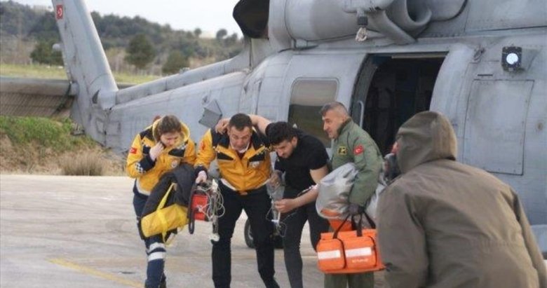 Gökçeada’da kalp krizi geçiren vatandaş helikopterle hastaneye ulaştırıldı
