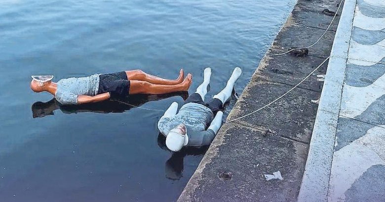 Kırkpınar’dan Körfez’deki kirliliğe mankenli tepki