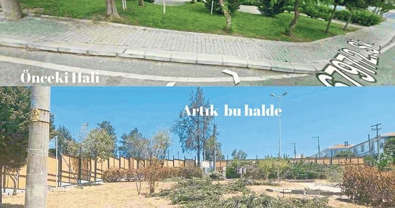 20 yıllık yeşil park şantiyeye dönüştü