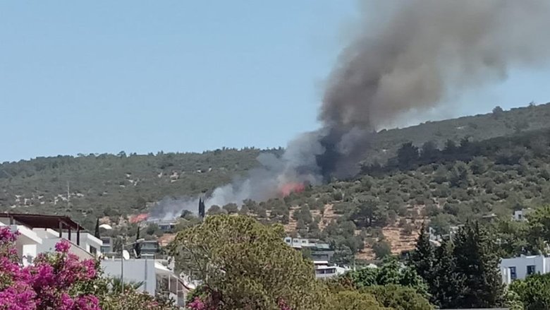 Bodrum’da bir yangın daha! Yerleşim yerlerine yaklaştı