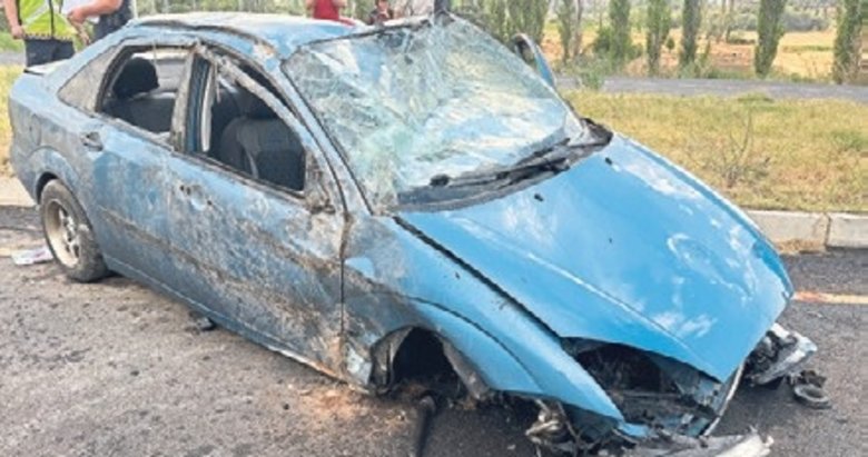 Aşırı süratli otomobil takla attı: 1’i ağır 5 yaralı