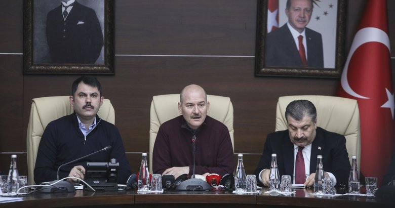 İçişleri Bakanı Süleyman Soylu, Sağlık Bakanı Fahrettin Koca ve Çevre ve Şehircilik Bakanı Murat Kurum’dan Elazığ depremi açıklaması