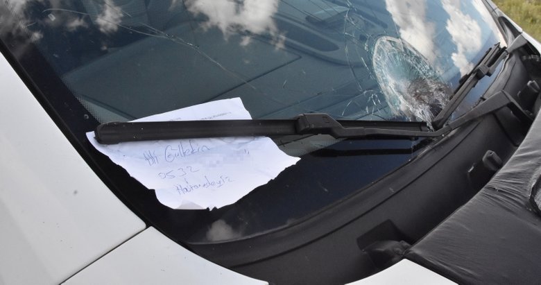 Kaza yapan sürücüden polise not