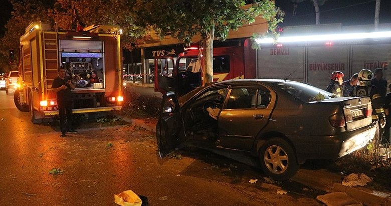 Denizli’de acı kaza: Aracıyla ağaca girdi!