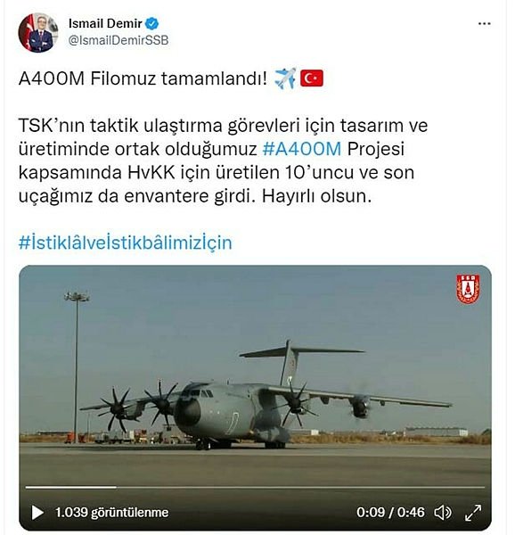 Son uçak da envantere girdi