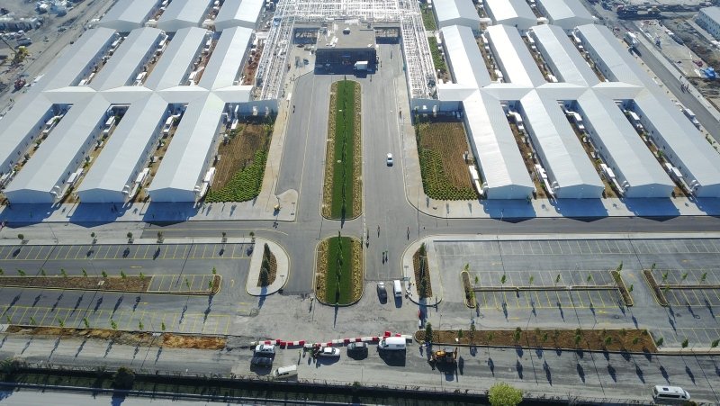 Atatürk Havalimanı’ndaki salgın hastanesi inşaatı havadan görüntülendi