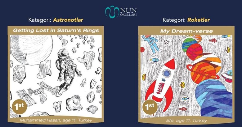 Nun Okulları öğrencileri NASA uluslararası resim yarışmasında dünya birincisi oldu