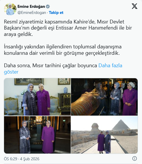 Emine Erdoğan, Mısır Cumhurbaşkanı’nın eşiyle görüştü!