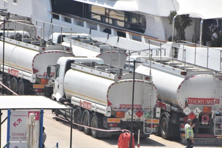 Mega yat ‘Lady Moura’ Bodrum’dan 18 milyon liralık yakıt aldı